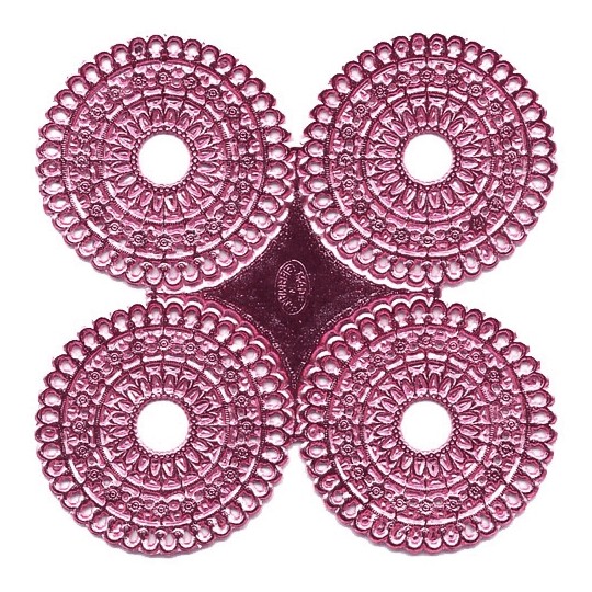 Pink Dresden Foil Scalloped Halos ~ 4