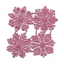 Large Pink Dresden Foil Snowflakes ~ 4 Assorted