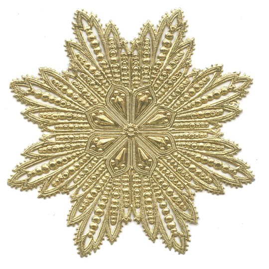 Extra Large Gold Dresden Foil Filigree Snowflake or Halo ~ 1