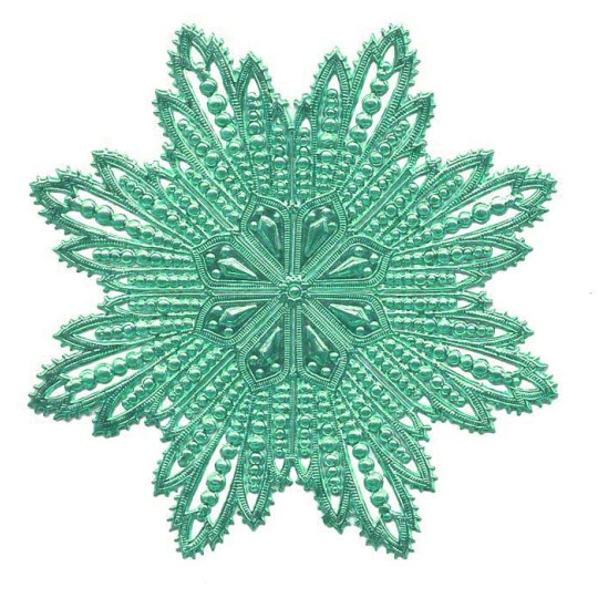 Extra Large Aqua Dresden Foil Filigree Snowflake or Halo ~ 1