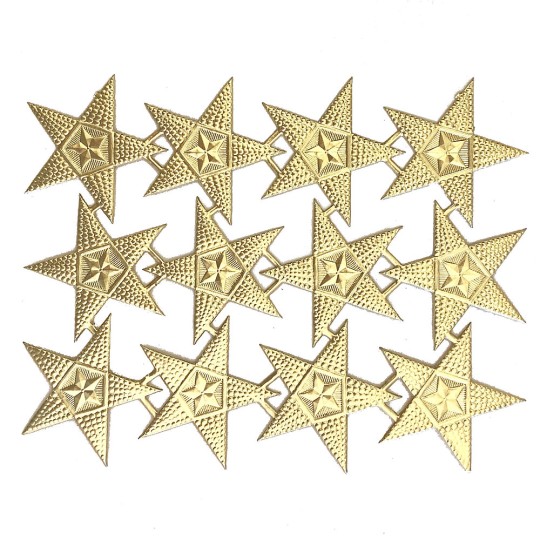 Medium Gold Bumpy Five Point Stars ~ 12
