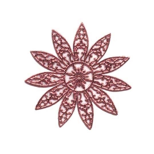 Large Fancy Filigree Pink Dresden Snowflakes or Halos ~ 2