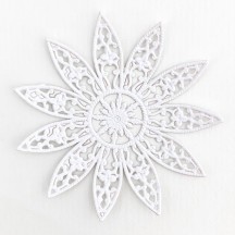 Large Fancy Filigree White Paper Dresden Snowflakes or Halos ~ 2