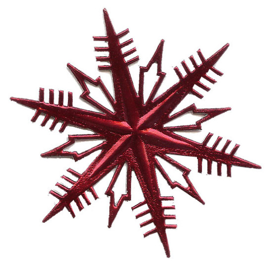 Petite Classic Burgundy Dresden Foil Snowflakes ~ 3