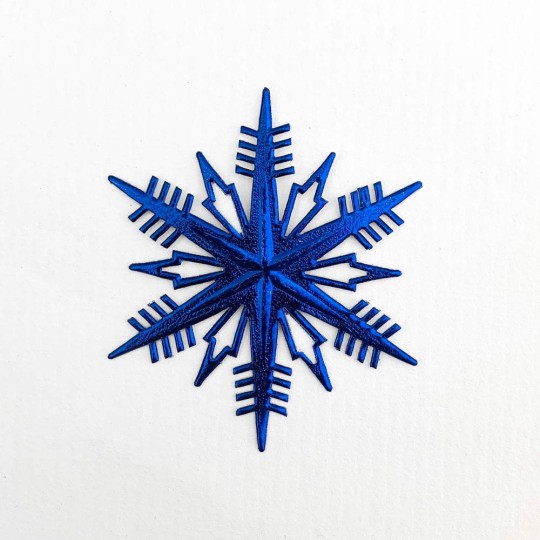 Petite Classic Dark Blue Dresden Foil Snowflakes ~ 3