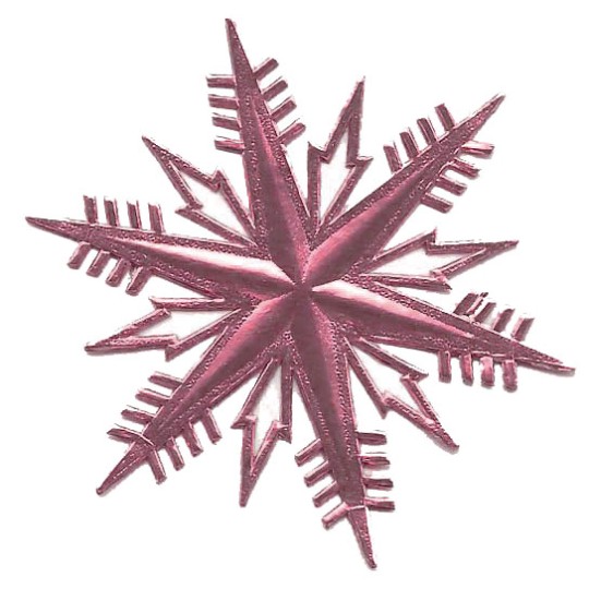 Petite Classic Pink Dresden Foil Snowflakes ~ 3