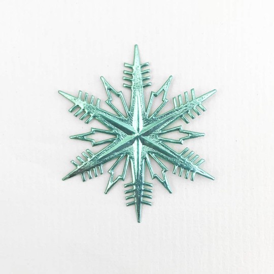 Petite Classic Aqua Dresden Foil Snowflakes ~ 3