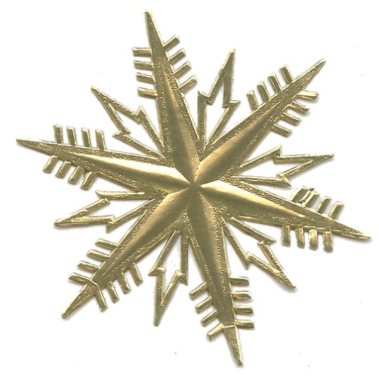 Classic Gold Dresden Foil Snowflakes ~ 2