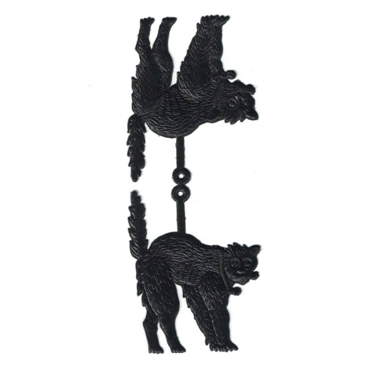 Extra Large Black Dresden Foil Halloween Cats ~ 2