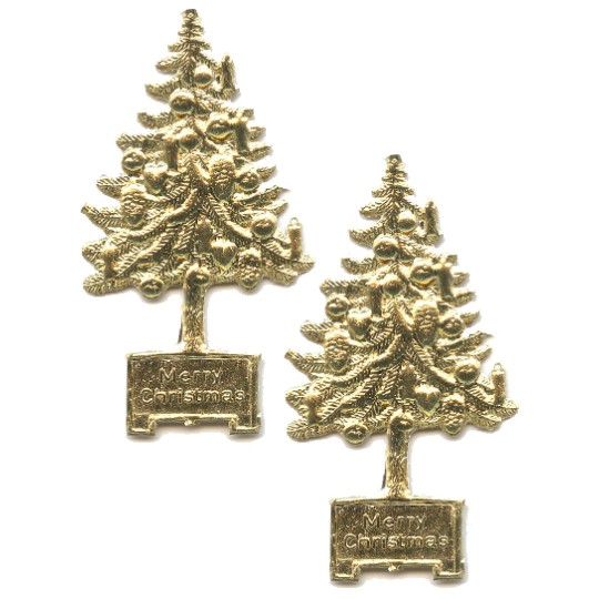 Gold Dresden Foil Christmas Trees ~ 8