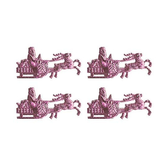Pink Dresden Foil Santa in Sleigh ~ 16