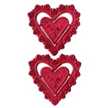 Red Dresden Foil Heart Frames ~ 12 pieces