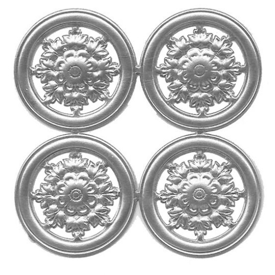 Silver Dresden Foil Filligree Snowflake Medallions ~ 4