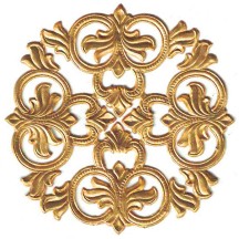 Antique Gold Dresden Foil Medallions ~ 3