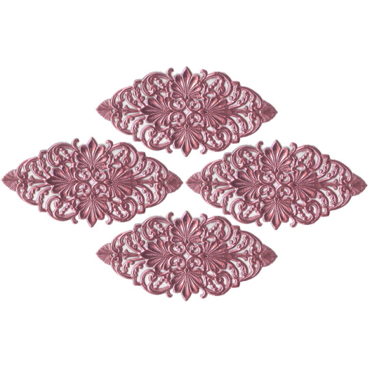 Pink Dresden Foil Flourishes ~ 4