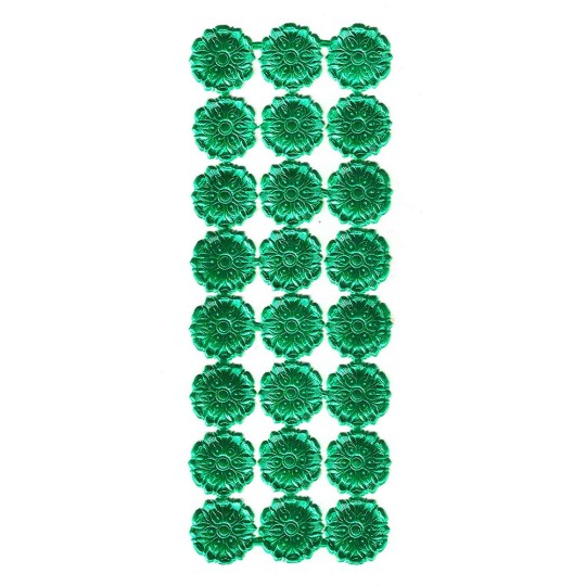 Green Dresden Foil Medallions ~ 24