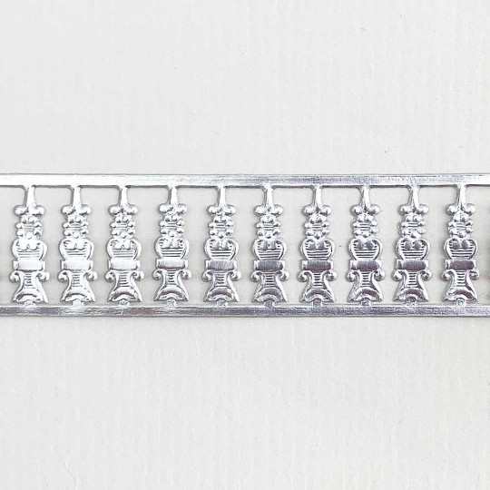 Silver Dresden Foil Fancy Embellishments ~ 24
