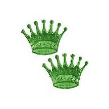 Green Dresden Foil Crowns ~ 10