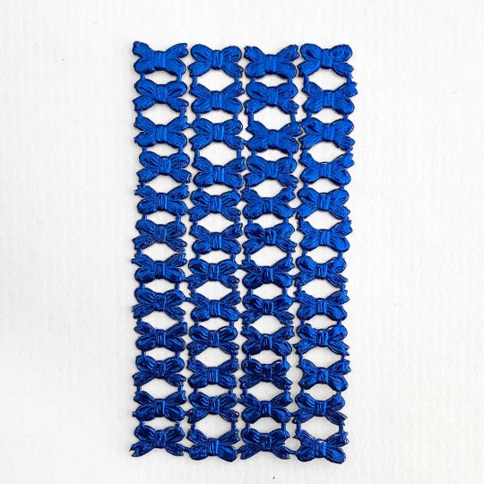 Dark Blue Dresden Foil Miniature Bows ~ 48