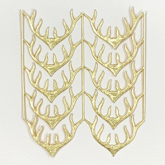 Gold Dresden Foil Deer Antlers ~ 10