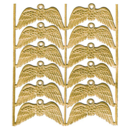 Gold Dresden Foil Wings with Hanger ~ 12