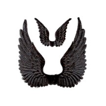 Black Dresden Foil Swan Wings ~ 8