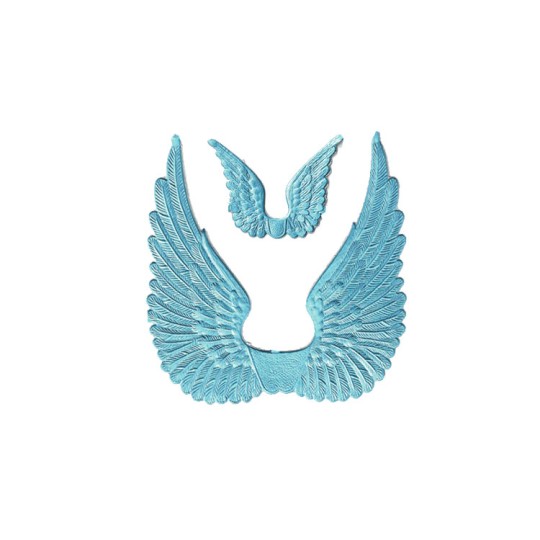 Light Blue Dresden Foil Swan Wings ~ 8