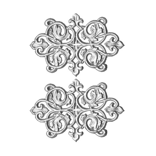 Silver Dresden Foil Ornate Flourishes ~ 6