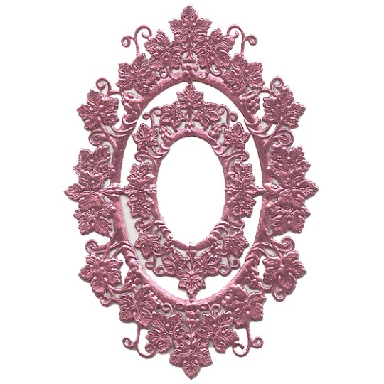 Pink Foil Grape Leaf Frames ~ 2