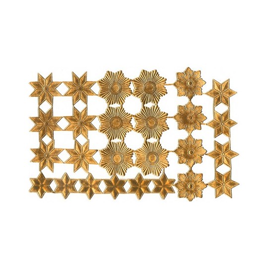 Antique Gold Dresden Foil Stars & Halos ~ 26 Assorted