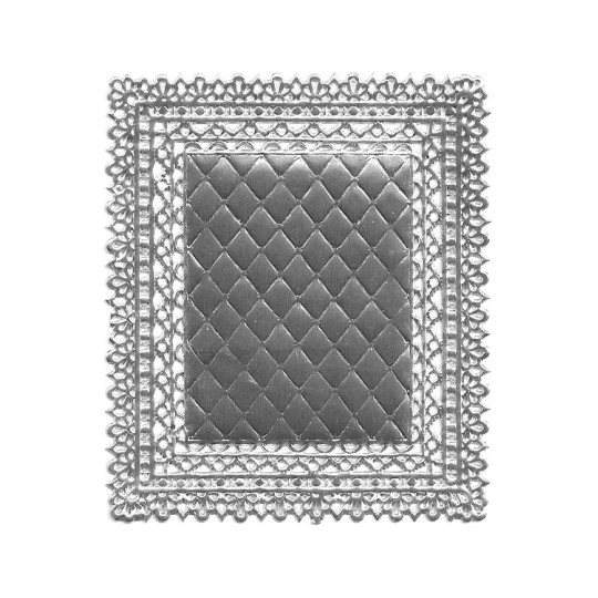 Silver Ornate Quilted Dresden Foil Doily ~ 1