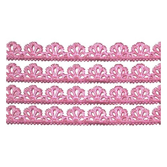 Pink Dresden Scalloped Floral Trim ~ 3/8" wide