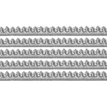 Silver Miniature Beaded Fleur de Lis Dresden Trim ~ 3/16"
