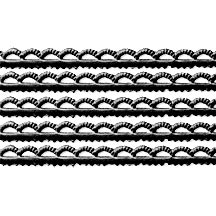 Black Scalloped Petite Dresden Foil Trim ~ 3/16"