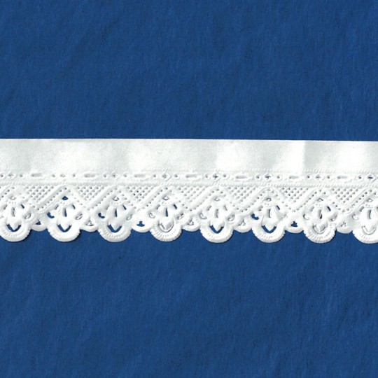 White Paper Lace Dresden Floral Scalloped Trim ~ 1" wide