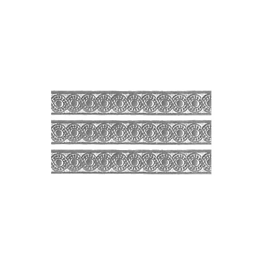 Silver Dresden Foil Scrolled Dot Trim ~ 5/16" wide