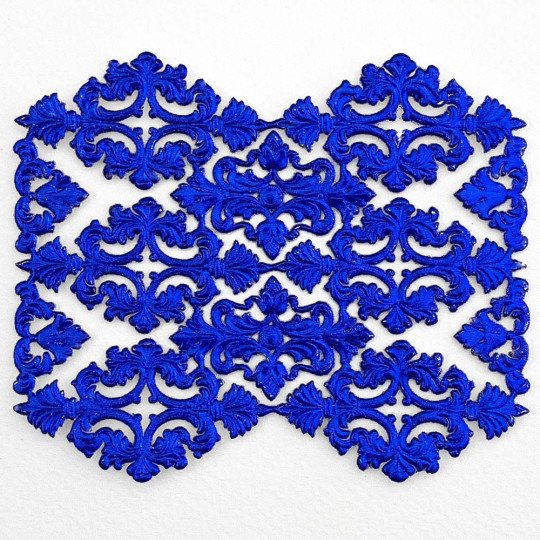 Dark Blue Dresden Foil Ornate Flourishes and Corners ~ 12