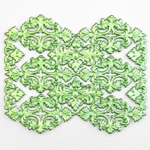 Light Green Dresden Foil Ornate Flourishes and Corners ~ 12