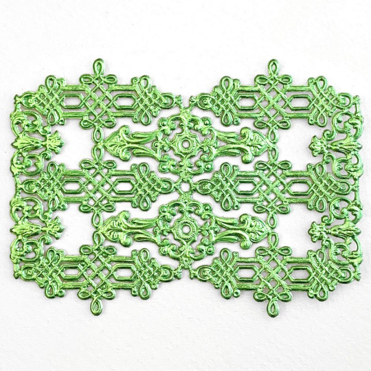 Light Green Dresden Foil Celtic Flourishes and Corners ~ 12