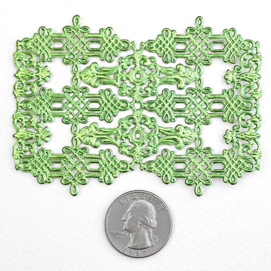 Light Green Dresden Foil Celtic Flourishes and Corners ~ 12