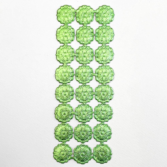 Light Green Dresden Foil Medallions ~ 24