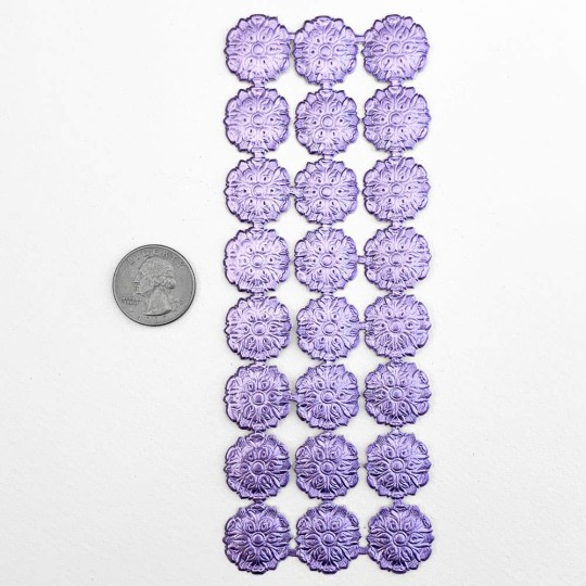 Light Purple Dresden Foil Medallions ~ 24