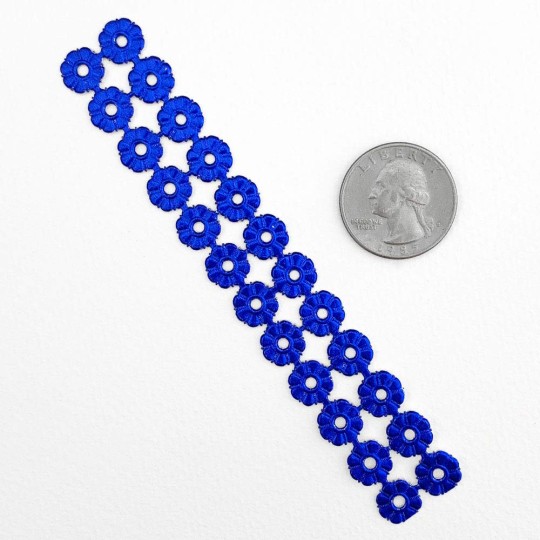 Dark Blue Dresden Foil Button Medallions~ 20