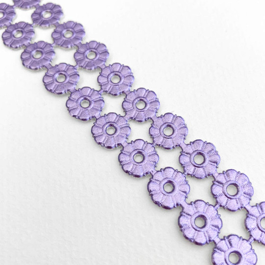 Light Purple Dresden Foil Button Medallions ~ 24