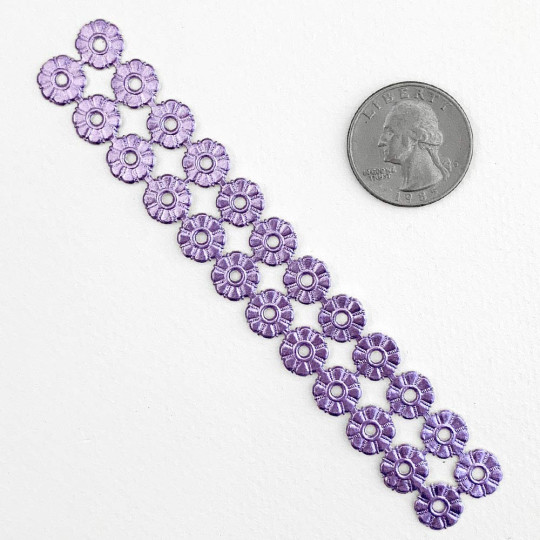 Light Purple Dresden Foil Button Medallions ~ 24