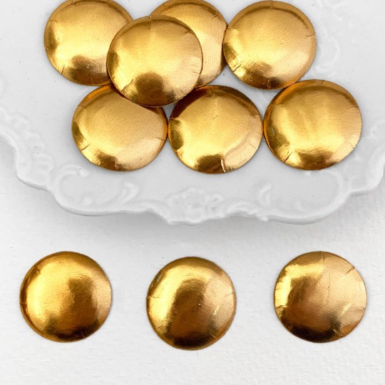Antique Gold Dresden Foil Buttons ~ 3/4" across ~ 10 pieces
