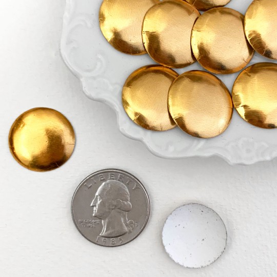 Antique Gold Dresden Foil Buttons ~ 3/4" across ~ 10 pieces