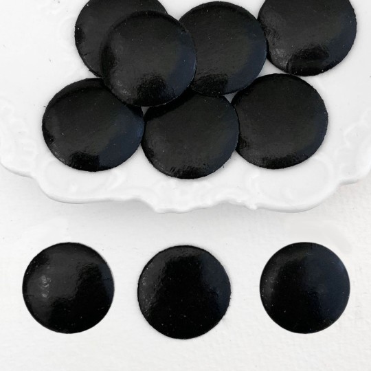 Black Dresden Paper Buttons ~ 3/4" across ~ 10 pieces