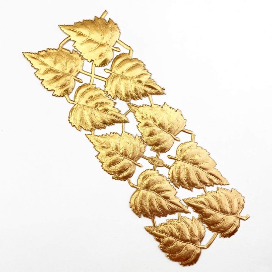 Antique Gold Dresden Foil Birch Leaves ~ 10