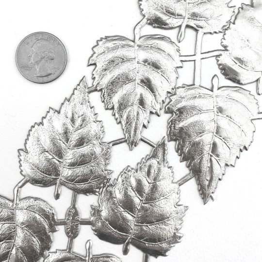 Silver Dresden Foil Birch Leaves ~ 10
